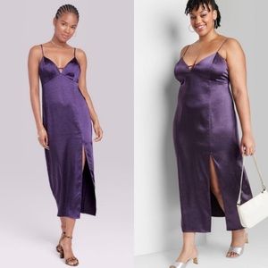 Wild Fable Purple Satin Maxi Dress